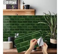Autocollant de carrelage de métro rétro vert olive 30x15cm, autocollant adhésif décollable, imperméable, auto-adhésif, décoration murale, convient pour la cuisine, la salle de bain, le placard, la déc