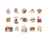 Autocollant de dessin animé coloré 30 feuilles autocollant décoratif en PET imperméable pour Scrapbooking Journal Album coque de téléphone ordinateur portable transferts de décoration