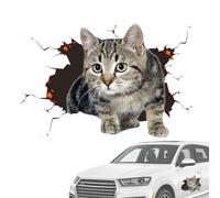 Autocollant de fissure de voiture de chat,autocollant de voiture de chat 3D | Autocollant mignon de de décalque d’animal 3D - mural d'animaux de protection solaire imperméable pour