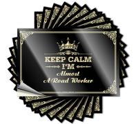 Autocollant de lettrage « Beer Decor » durable | Keep Calm I'm Almost A Road Worker Autocollant unique pour le meilleur bricolage (12 x 18 cm)