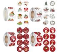 Autocollant de Noël Ronds, WEDAMOO 2000 Pièces Etiquettes Autocollantes Noel, Gommettes Noel, Rouleau D'autocollants de Noël pour Enveloppe, Emballage Cadeau, Fête