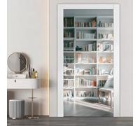 Autocollant de Porte Livres Bibliothèque 80x200 cm Moderne Papier Peint pour Chambre Salon Imperméable Stickers Porte, Autocollant Auto-Adhésif Vinyle Stickers Muraux