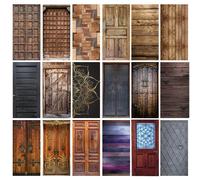 Autocollant de portes en bois d'imitation, autocollants de porte rétro en bois 3D, Art Mural, décor de chambre à coucher, salon, papier peint en vinyle PVC YW03