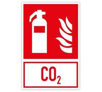 Autocollant de protection incendie « extincteur de CO2 » Film autocollant ISO 7010 | 20 x 30 cm fabriqué en Allemagne