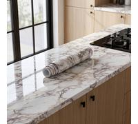 Autocollant de revêtement auto-adhésif imperméable à motif de marbre blanc, film décoratif pour la rénovation de meubles DIY pour armoires, garde-robes, bureaux et portes 60x300cm,80x500cm,80x300cm,60