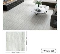 Autocollant de sol en carrelage de marbre épais imitation imperméable en PVC auto-adhésif pour salon, toilettes, cuisine, décoration murale~000887
