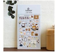 Autocollant De Suatelier I Like Coffee Original Importé De Corée, Étiquette Scrapbook Décoration En Pvc, Papeterie De Bricolage, Fournitures Scolaires Et De Bureau