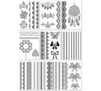 Autocollant De Tatouage Mandala Religieux En Dentelle Pour Mariée 150X210MM A110