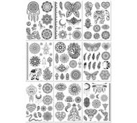 Autocollant De Tatouage Mandala Religieux En Dentelle Pour Mariée 150X210MM A111