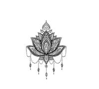 Autocollant De Tatouage Semi-permanent Temporaire Mandala, 1 À 2 Semaines, Étanche, Résistant Aux Frottements