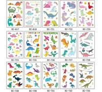 Autocollant De Tatouage Temporaire De Dinosaure, 10 Feuilles, Faux Tatouage Flash Imperméable, Petit Art Corporel, Décoration De Fête Pour Enfants