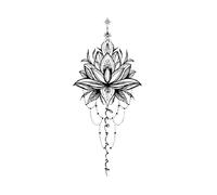 Autocollant De Tatouage Temporaire Imperméable À L’eau De Fleur De Mandala Dure 1 À 2 Semaines Semi-permanent Réaliste