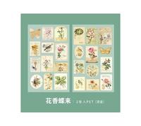 Autocollant De Timbre Plante Vintage En Pet, Étiquette Scrapbooking Artisanale, Papeterie Décorative Pour Journal Intime, Diy Bricolage, 2 Feuilles