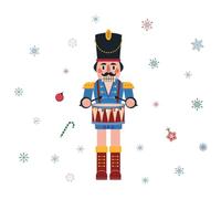 Autocollant de Vitrine de Magasin de Noël, Casse-noisette Bleu PVC
