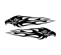Autocollant De Voiture Aigle,iSpchen 2 Pcs Autocollants Voiture Autocollant Aigle De Flamme De Voiture Autocollant De Voiture Capot Car Stickers Autocollant Personnalisé 3d Sticker Moto 45 * 12cm