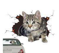 Autocollant De Voiture Chat 3D,Autocollants De Voiture Chat,Simulation 3D de rayures de chat mignon pour couvrir l'autocollant du corps | Accessoires de décoration automobile, autocollant mural d'anim