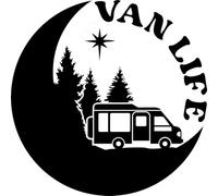 Autocollant de voyage Van Life Adventure - Autocollant pour pare-chocs de voiture - Van - Caravane - Camping-car - Fourgon aménagé - Miroir - Ordinateur portable - Mur - Cadeaux de camping (Noir