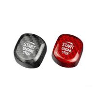 Autocollant décoratif en fibre de carbone pour bouton d'arrêt du moteur, finition noire brillante, pour mise à niveau de l'intérieur de la voiture