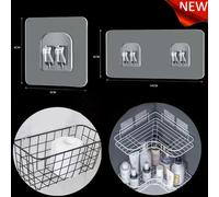 Autocollant d'étagère à crochet auto-adhésif fort, imperméable, pour salle de bains, cuisine, étagère murale, support de rangement de cuisine C-30pcs-6X14CM