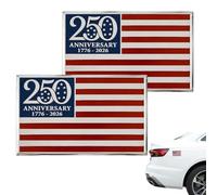 Autocollant en métal drapeau américain pour voiture patriotique 1776-2026 | Emblème de voiture en métal pour véhicules, camionnettes, SUV, camping-cars, motos, garage, 4 juillet, jours fériés