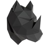 Autocollant en origami 3D représentant un rhinocéros noir de profil, 70 x 55 cm