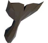 Autocollant en origami 3D représentant une nageoire de baleine noire de profil, 80 x 75 cm