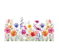 Autocollant floral de fenêtre, ressort double face, autocollant statique d’ | Autocollant de fleurs de carillon de vent bleu amovible de 11.81x23.62 pouces pour la décoration de fenêtre de maison