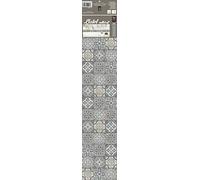 Autocollant Listel Adhésif Décoratif Carreau de Ciment Effet Réel 5 cm x 180 cm - Beige, Gris, Bleu - 150 cm