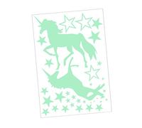 Autocollant Lumineux Licorne Dessinée, Décor Mural Pvc pour Chambre