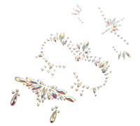 Autocollant Lumineux Visage en Cristaux, 3 Feuilles | Bijoux de Visage Phosphorescents, Carnaval et Mascarade, sans Résidu, Effet Fluo