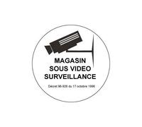Autocollant magasin sous vidéo surveillance alarme 1 - Taille : 15x15 cm