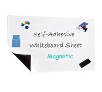 Autocollant magnétique pour tableau blanc pour mur - Feuilles effaçables à sec avec marqueurs, gomme, film pour tableau blanc pour bureau, maison, mémos, listes de notes, notes - Blanc - 60 x 45 cm