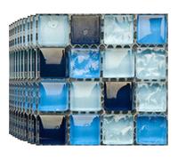 Autocollant Mural 30 Pièces - Mosaique Stickers Carrelage Adhesif Salle Bain Muraux Bleu STICKERS