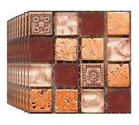 Autocollant Mural 30 Pièces - Mosaique Stickers Carrelage Adhesif Salle Bain Muraux Brun STICKERS