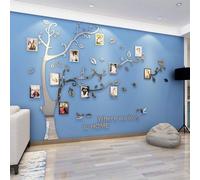 Autocollant mural 3D « Arbre généalogique » avec des touches argentées