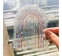 Autocollant mural 3D arc-en-ciel attrape-soleil, attrape-lumière, film PVC pour fenêtre, autocollant pour moto, feuille PVC, décoration d'intérieur~000232