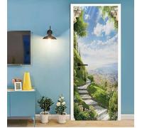 Autocollant mural - 3D Sticker Porte - Trompe l'oeil paysages - PVC - 90x200 cm