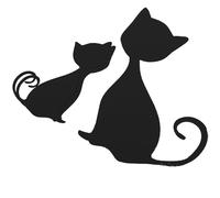 Autocollant Mural Acrylique 3d Trois Chats Noirs pour Chambre