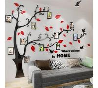 Autocollant mural « Arbre généalogique 3D » XL, version rouge, pour mur photo