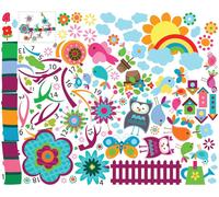 Autocollant mural – Arbre magique pour enfants – fond transparent autocollant – 120 x 150 cm