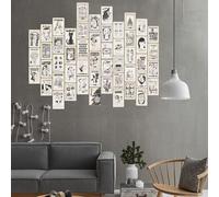 Autocollant Mural Bande Dessinée Réétro, Impression Double Face, Noir, Collage Mural, Décor De Dortoir, Affiche D'art Mural, 50 Pièces