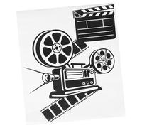 Autocollant Mural Cinéma Vintage en PVC Noir, Adhésif Amovible | Décoration pour Chambre D’Garçon et Filles et Salle de Jeux, sans Colle, sans Résidu, Motif Film et Caméra