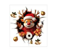 Autocollant Mural Créatif Du Père Noël | Décalcomanies Murales Du Père Noël Qui Brisent | Décorations Amovibles D’autocollants De Fenêtre Bonhomme Neige Noëls 3D | Autocollants Muraux