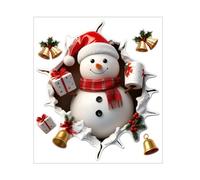 Autocollant Mural Créatif Du Père Noël | Décalcomanies Murales Du Père Noël Qui Brisent | Décorations Amovibles D’autocollants De Fenêtre Bonhomme Neige Noëls 3D | Autocollants Muraux