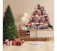 Autocollant mural Decords – Arbre de Noël amusant composé de chiens, dimensions : 279 x 259 cm