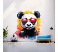 Autocollant mural Decords – Bébé panda avec lunettes de soleil, 140 cm