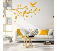 Autocollant mural Decords – Branche d'arbre avec oiseaux et feuilles, 460 x 353 cm