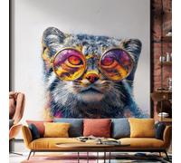 Autocollant mural Decords – Chat avec des lunettes de soleil, deuxième modèle, 118 cm