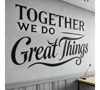 Autocollant mural Decords – Citation pour bureau : "Ensemble, nous accomplissons de grandes choses", 300 x 300 cm, noir