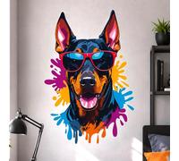 Autocollant mural Decords – Dobermann avec des lunettes de soleil, 180 cm